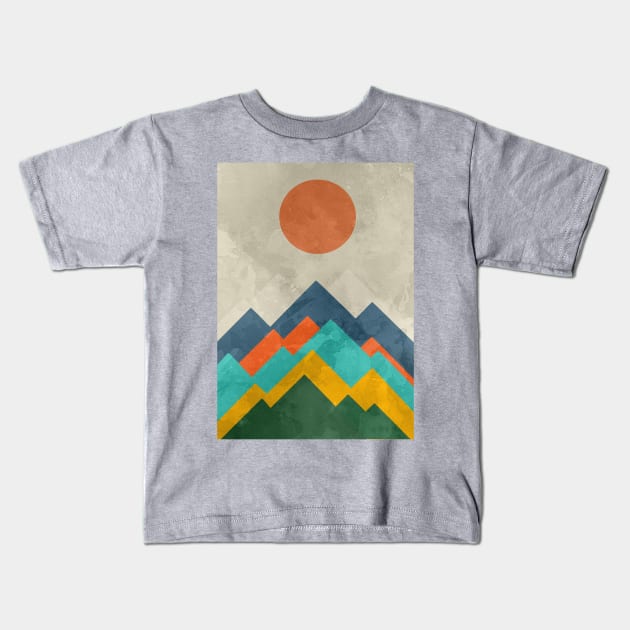 Mountain Landscape Kids T-Shirt by RiyanRizqi